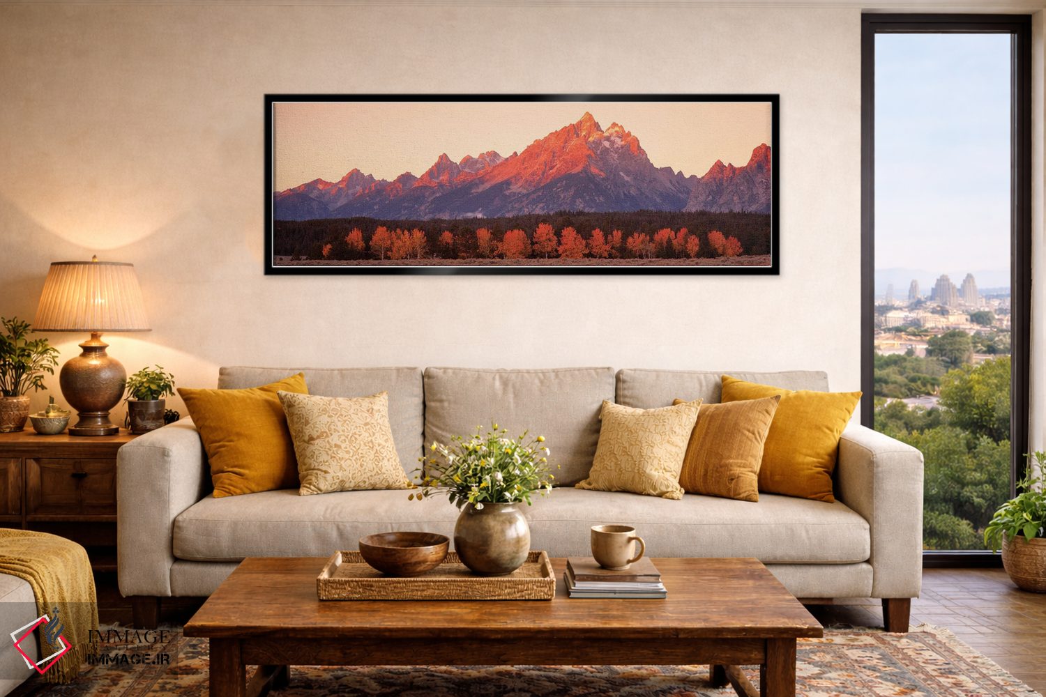 تابلو دکوراتیو درختان اسپن، رشته کوه تیوتن، پارک ملی گرند تیوتن، وایوم… اثر پانورامیک ایمجز - D6B