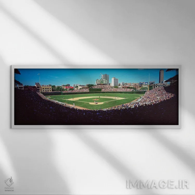 تابلو دکوراتیو Home Plate, Cubs Vs Phillies, Wrigley Field, Chicago, I… اثر پانورامیک ایمجز - نمای قابدار سفید