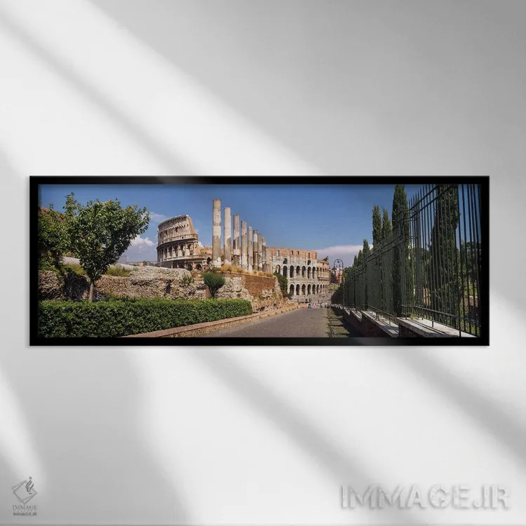 تابلو دکوراتیو Italy" - "کولوسئوم در رم، ایتالیا" اثر پانورامیک ایمجز - نمای قابدار مشکی