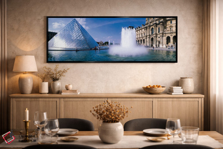 تابلو دکوراتیو Louvre Museum, Paris, France" - "بیرونی، موزه لوور، پار… اثر پانورامیک ایمجز - D3B