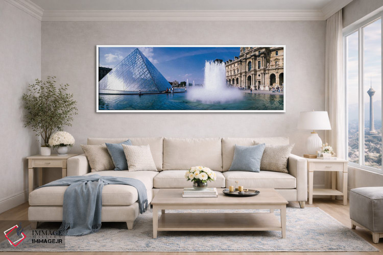 تابلو دکوراتیو Louvre Museum, Paris, France" - "بیرونی، موزه لوور، پار… اثر پانورامیک ایمجز - D5W