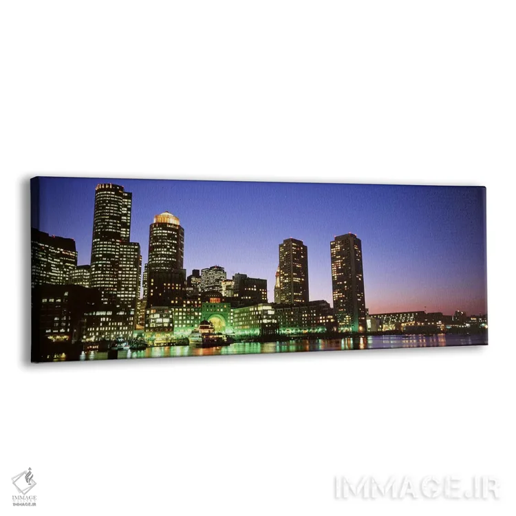 تابلو دکوراتیو Boston, Massachusetts, USA,آسمان خراش های کنار آب روشن… اثر پانورامیک ایمجز - نمای پرسپکتیو محصول