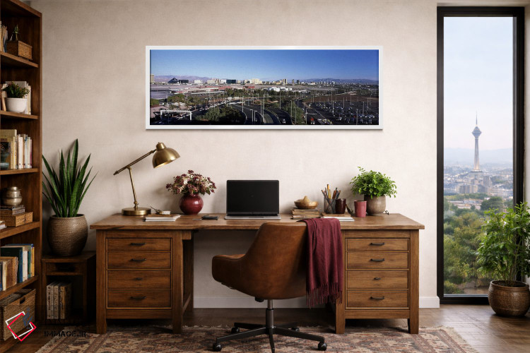تابلو دکوراتیو Las Vegas, Clark County, Nevada, USA,جاده های شهری با ف… اثر پانورامیک ایمجز - D2W