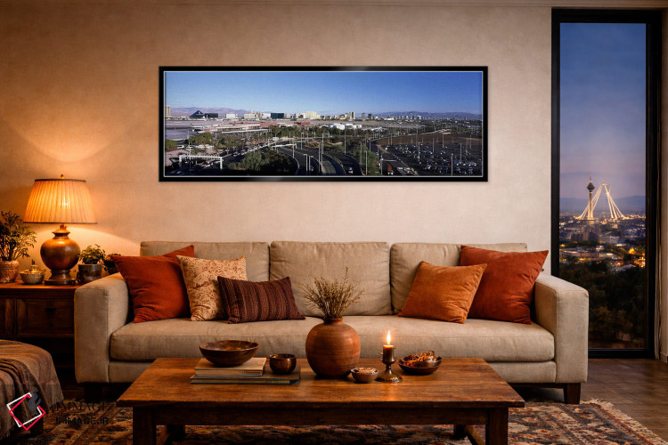 تابلو دکوراتیو Las Vegas, Clark County, Nevada, USA,جاده های شهری با ف… اثر پانورامیک ایمجز - D5B