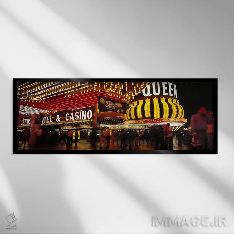 تابلو دکوراتیو Four Queens, Fremont Street, Las Vegas, Clark County, N… اثر پانورامیک ایمجز - نمای قابدار مشکی