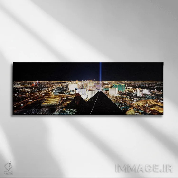 تابلو دکوراتیو Las Vegas, Clark County, Nevada, USA,نمای بالا از شهر ا… اثر پانورامیک ایمجز - نمای روبهرو روی دیوار