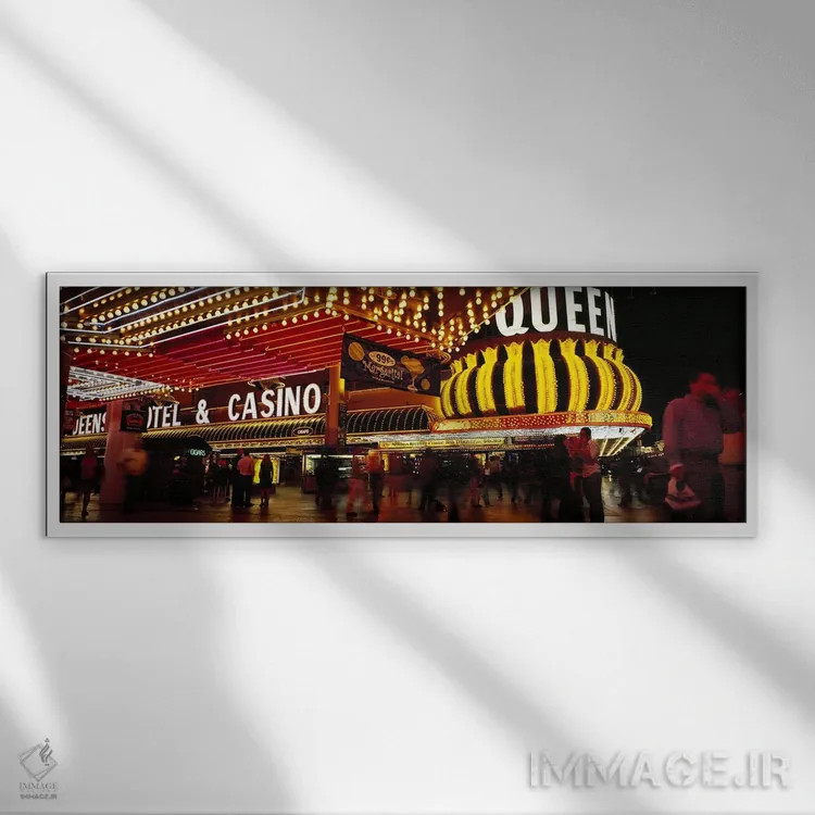 تابلو دکوراتیو Four Queens, Fremont Street, Las Vegas, Clark County, N… اثر پانورامیک ایمجز - نمای قابدار سفید