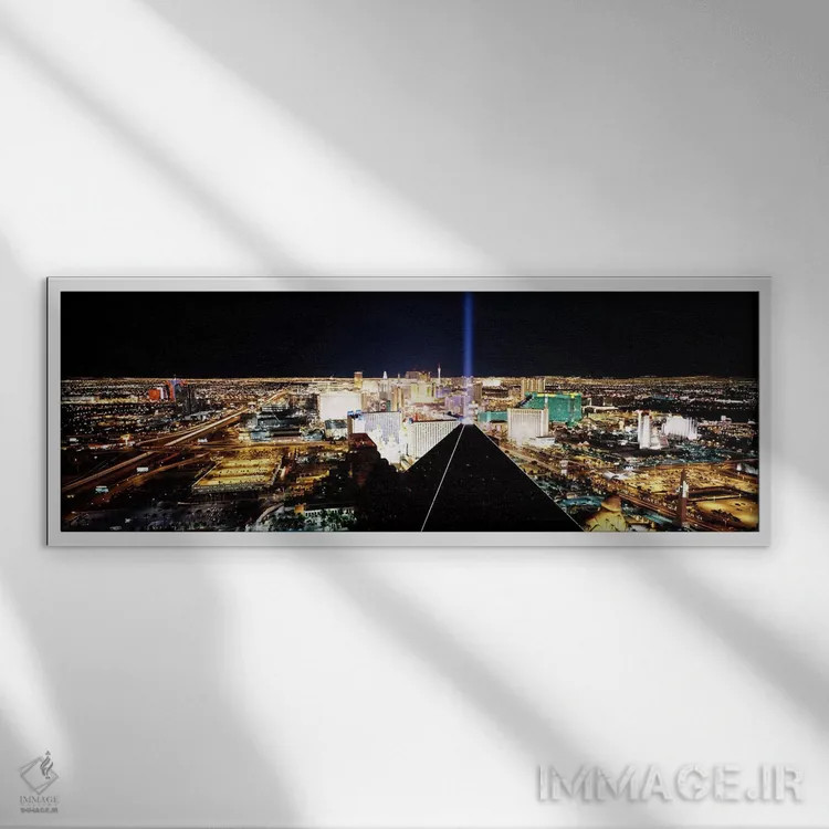 تابلو دکوراتیو Las Vegas, Clark County, Nevada, USA,نمای بالا از شهر ا… اثر پانورامیک ایمجز - نمای قابدار سفید