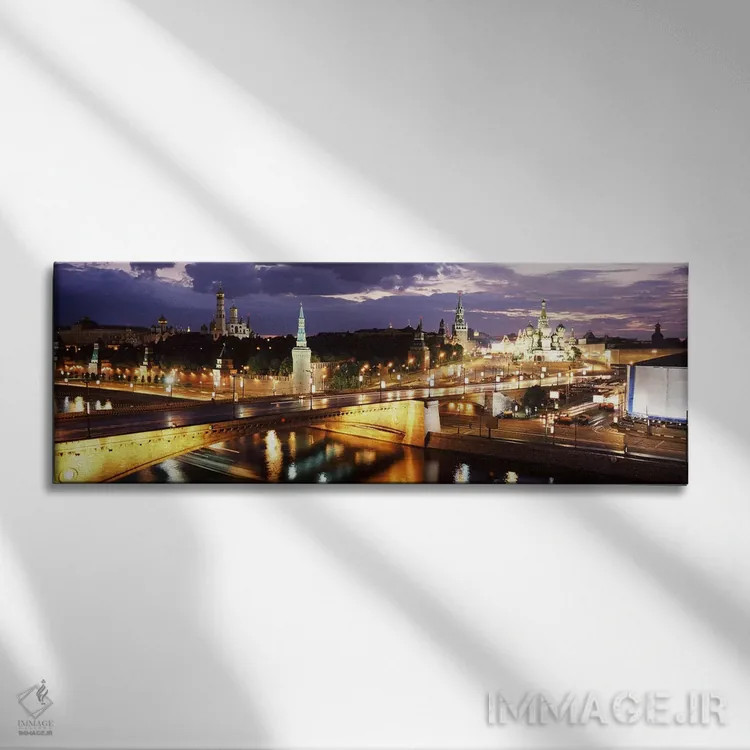 تابلو دکوراتیو Moscow, Russia,منظره شبانه از میدان سرخ و معماری اطراف… اثر پانورامیک ایمجز - نمای روبهرو روی دیوار