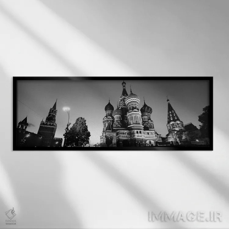 تابلو دکوراتیو St. Basil's Cathedral, Red Square, Moscow, Russia ,نمای… اثر پانورامیک ایمجز - نمای قابدار مشکی