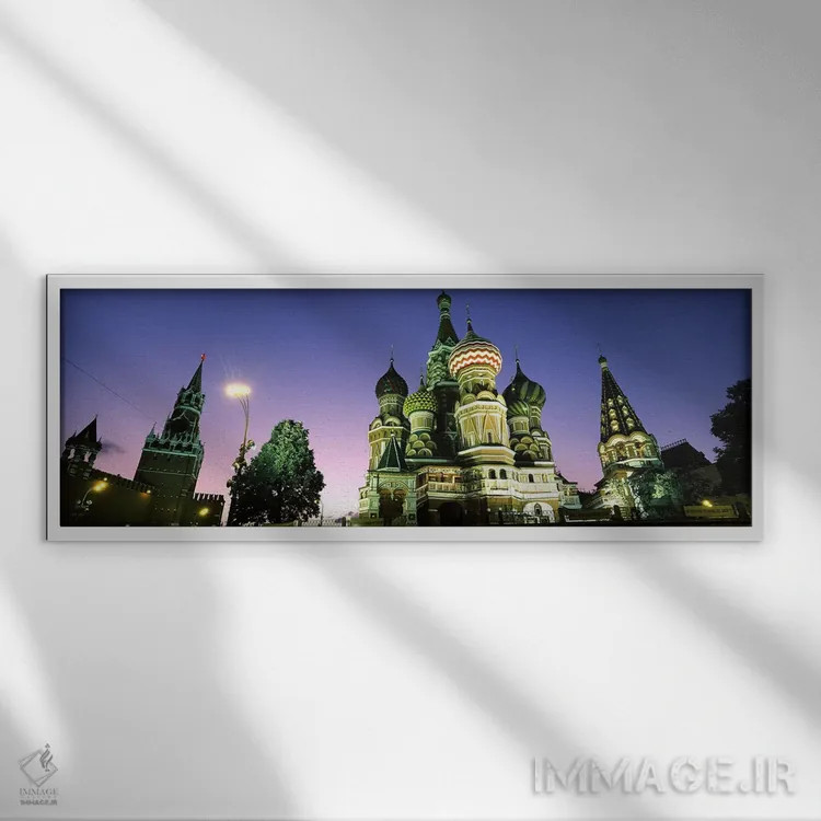 تابلو دکوراتیو St. Basil's Cathedral, Red Square, Moscow, Russia,نمای… اثر پانورامیک ایمجز - نمای قابدار سفید