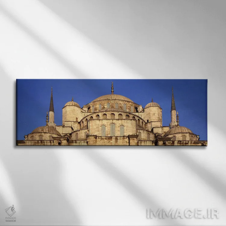 تابلو دکوراتیو Blue Mosque, Istanbul, Turkey,نمای زاویه پایین از مسجد… اثر پانورامیک ایمجز - نمای روبهرو روی دیوار