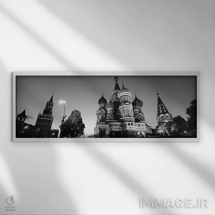 تابلو دکوراتیو St. Basil's Cathedral, Red Square, Moscow, Russia ,نمای… اثر پانورامیک ایمجز - نمای قابدار سفید