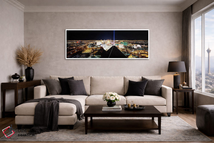 تابلو دکوراتیو Las Vegas, Clark County, Nevada, USA,نمای بالا از شهر ا… اثر پانورامیک ایمجز - D3W