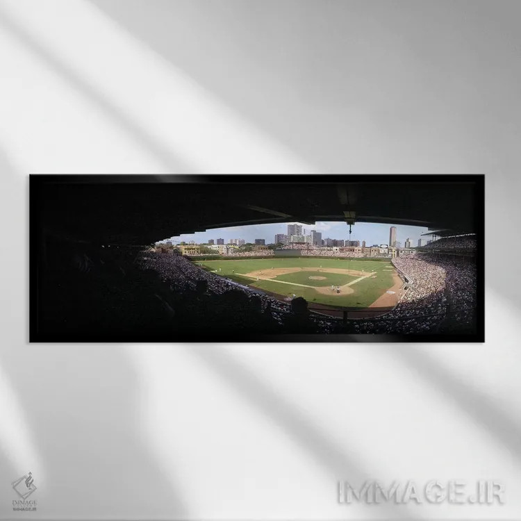 تابلو دکوراتیو Wrigley Field, Chicago, Illinois, USA,نمای بالا از استا… اثر پانورامیک ایمجز - نمای قابدار مشکی