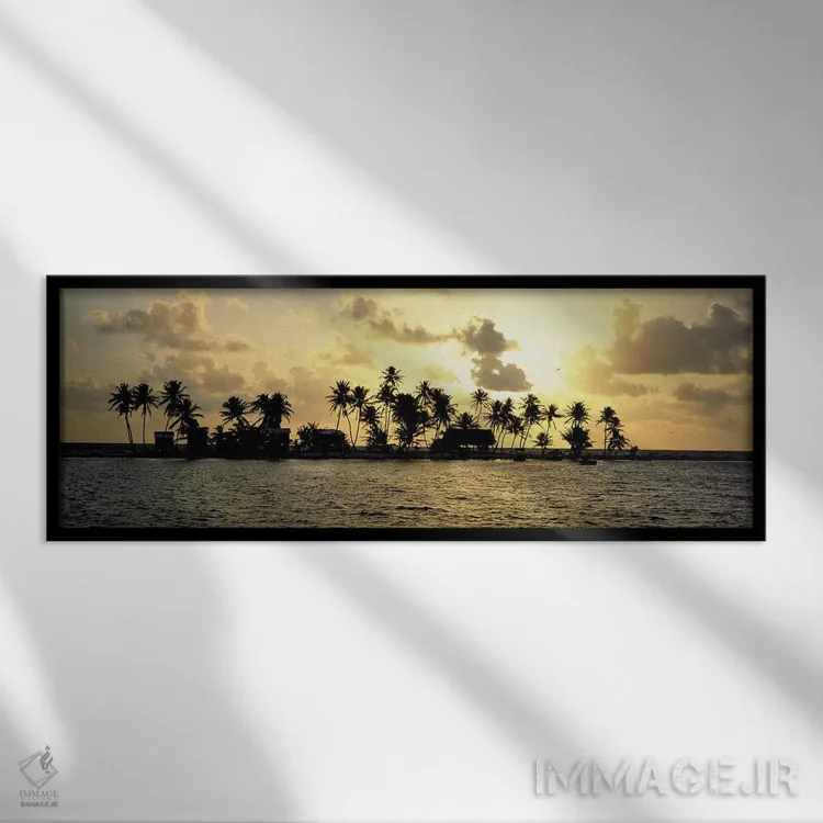 تابلو دکوراتیو Laughing Bird Caye, Stann Creek District, Belize,غروب گ… اثر پانورامیک ایمجز - نمای قابدار مشکی