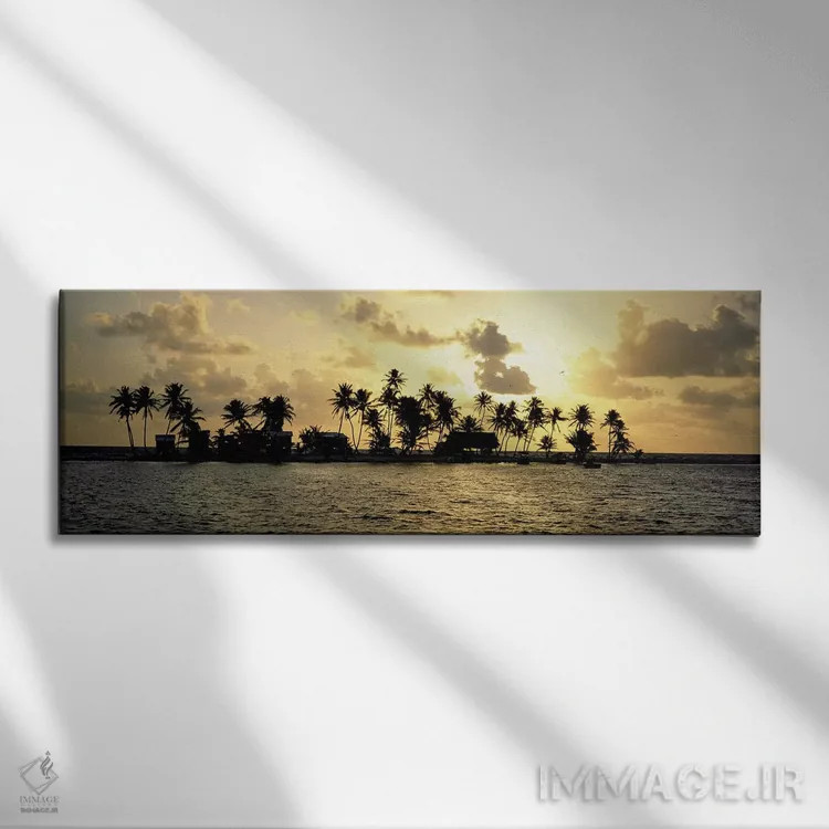 تابلو دکوراتیو Laughing Bird Caye, Stann Creek District, Belize,غروب گ… اثر پانورامیک ایمجز - نمای روبهرو روی دیوار