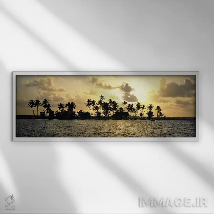 تابلو دکوراتیو Laughing Bird Caye, Stann Creek District, Belize,غروب گ… اثر پانورامیک ایمجز - نمای قابدار سفید