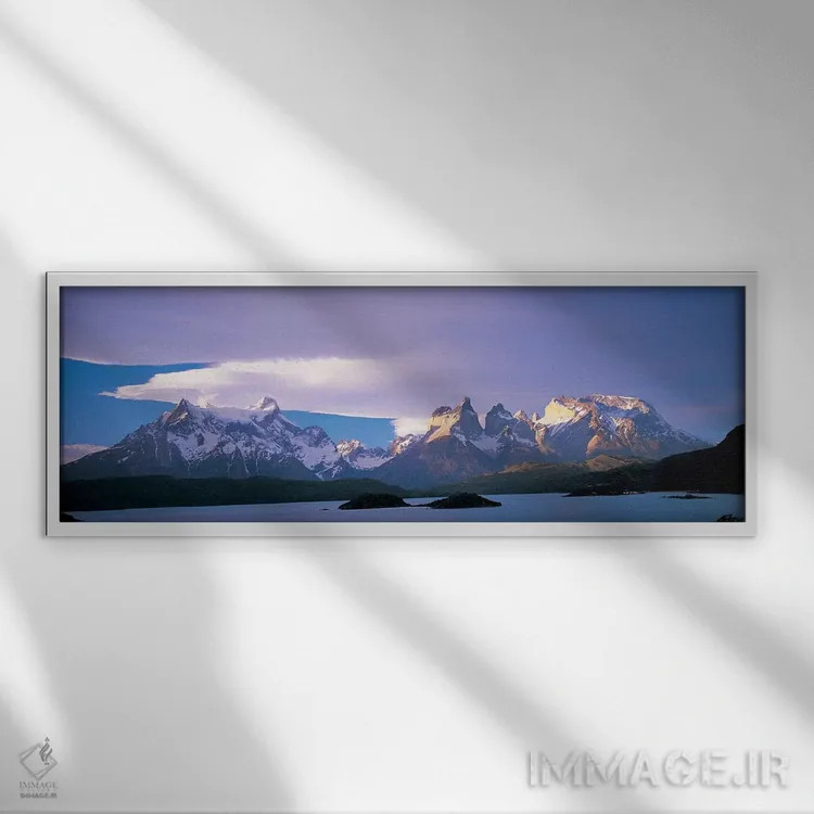 تابلو دکوراتیو Torres del Paine National Park, Patagonia, Chile,ابرها… اثر پانورامیک ایمجز - نمای قابدار سفید