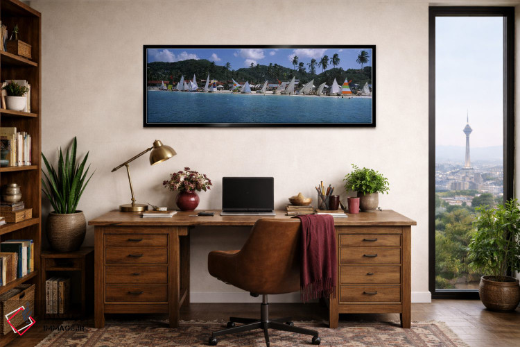 تابلو دکوراتیو Grand Anse Beach, St. George Parish, Grenada,قایق های ک… اثر پانورامیک ایمجز - D3B