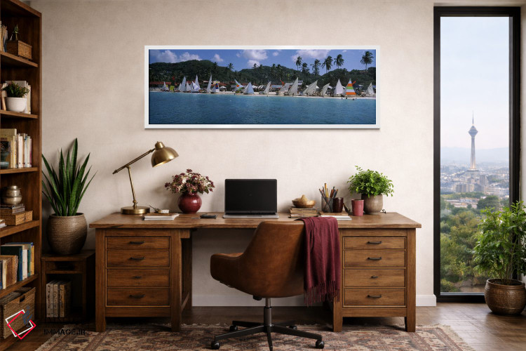 تابلو دکوراتیو Grand Anse Beach, St. George Parish, Grenada,قایق های ک… اثر پانورامیک ایمجز - D2W