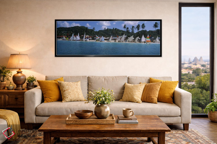تابلو دکوراتیو Grand Anse Beach, St. George Parish, Grenada,قایق های ک… اثر پانورامیک ایمجز - D6B