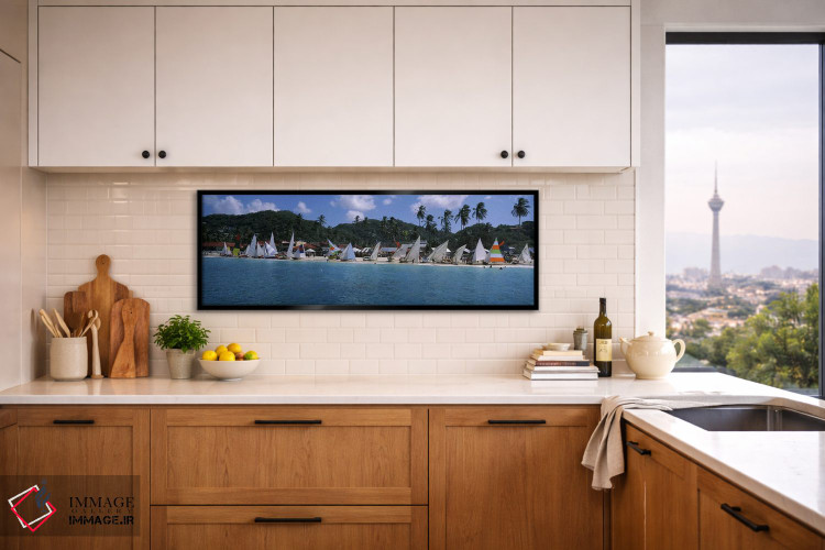 تابلو دکوراتیو Grand Anse Beach, St. George Parish, Grenada,قایق های ک… اثر پانورامیک ایمجز - D5B