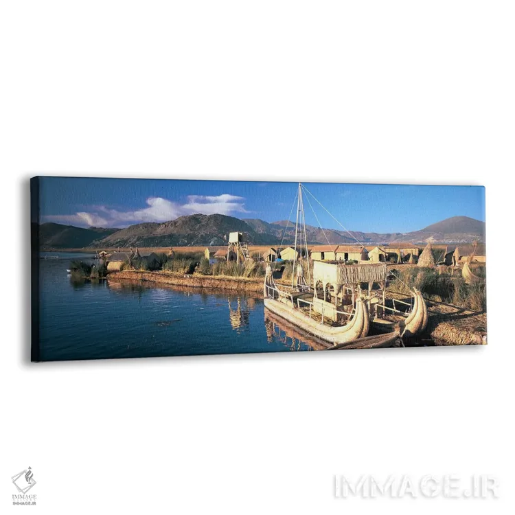 تابلو دکوراتیو Lake Titicaca, Floating Island, Peru,قایق های نی ساخته… اثر پانورامیک ایمجز - نمای پرسپکتیو محصول