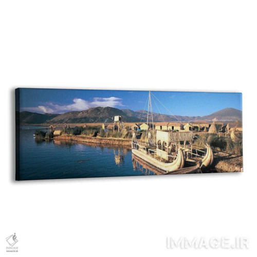 تابلو دکوراتیو Lake Titicaca, Floating Island, Peru,قایق های نی ساخته… اثر پانورامیک ایمجز - نمای پرسپکتیو محصول