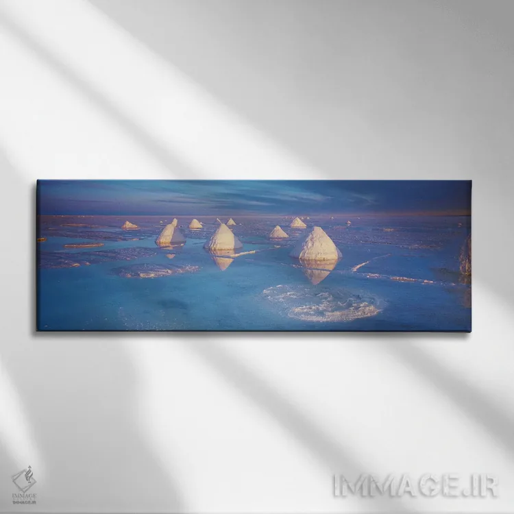 تابلو دکوراتیو Salar De Uyuni, Potosi, Bolivia,اهرام نمکی در دشت نمکی… اثر پانورامیک ایمجز - نمای روبهرو روی دیوار