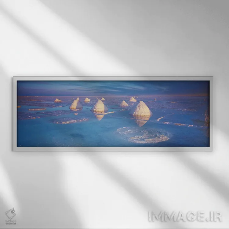 تابلو دکوراتیو Salar De Uyuni, Potosi, Bolivia,اهرام نمکی در دشت نمکی… اثر پانورامیک ایمجز - نمای قابدار سفید