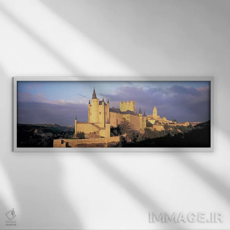 تابلو دکوراتیو Alcazar Castle, Old Castile, Segovia, Madrid Province… اثر پانورامیک ایمجز - نمای قابدار سفید