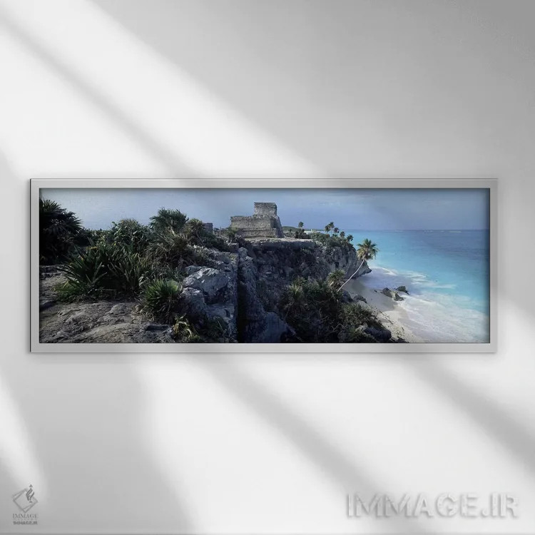 تابلو دکوراتیو Tulum, Yucatan Peninsula, Quintana Roo, Mexico,قلعه ال… اثر پانورامیک ایمجز - نمای قابدار سفید