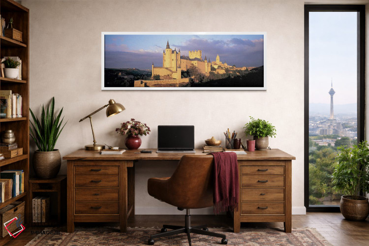 تابلو دکوراتیو Alcazar Castle, Old Castile, Segovia, Madrid Province… اثر پانورامیک ایمجز - D1W