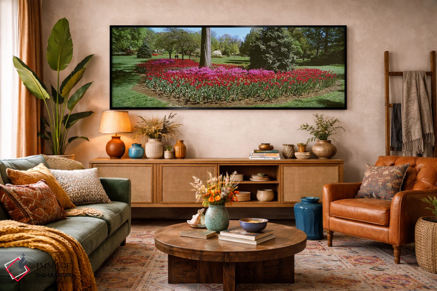 تابلو دکوراتیو Sherwood Gardens, Baltimore, Maryland, USA,گل های آزالی… اثر پانورامیک ایمجز - D3B