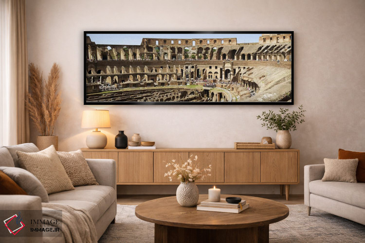 تابلو دکوراتیو Coliseum, Rome, Lazio, Italy,فضای داخلی یک آمفی تئاتر… اثر پانورامیک ایمجز - D5B