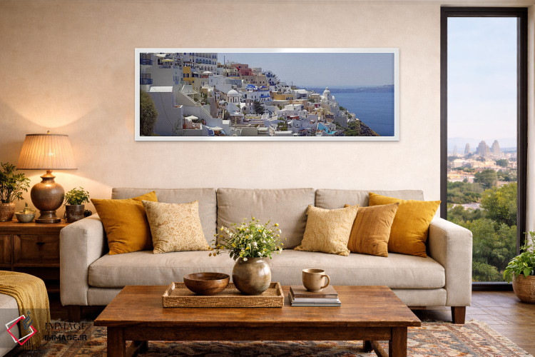 تابلو دکوراتیو Fira, Santorini, Cyclades, Greece,معماری سفید مدیترانه… اثر پانورامیک ایمجز - D4W