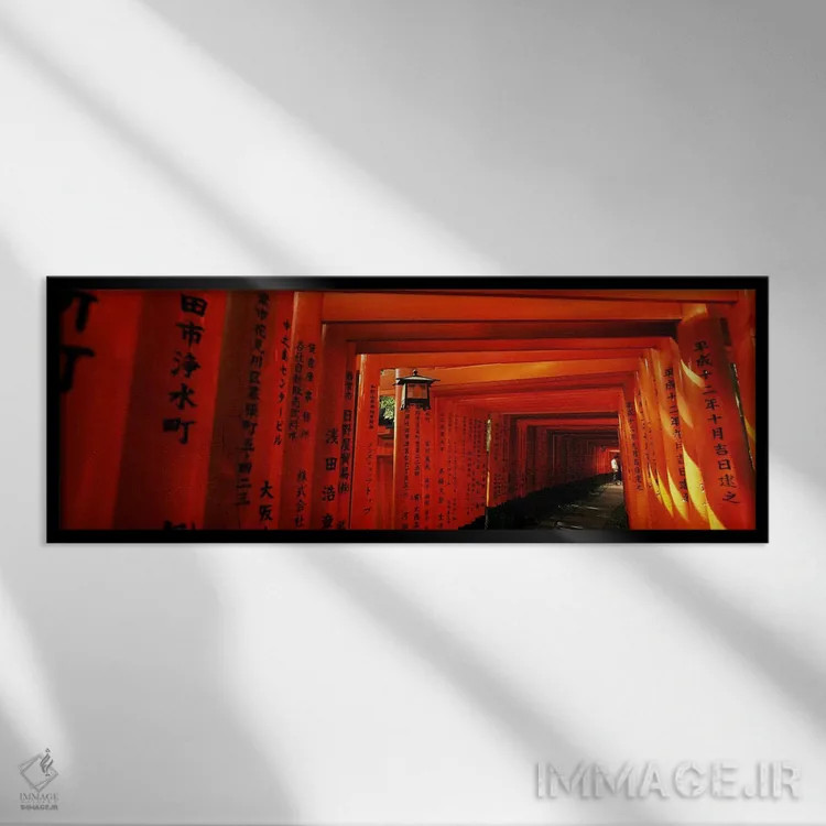 تابلو دکوراتیو Fushimi Inari Taisha, Fushimi-ku, Kyoto, Kinki Region… اثر پانورامیک ایمجز - نمای قابدار مشکی