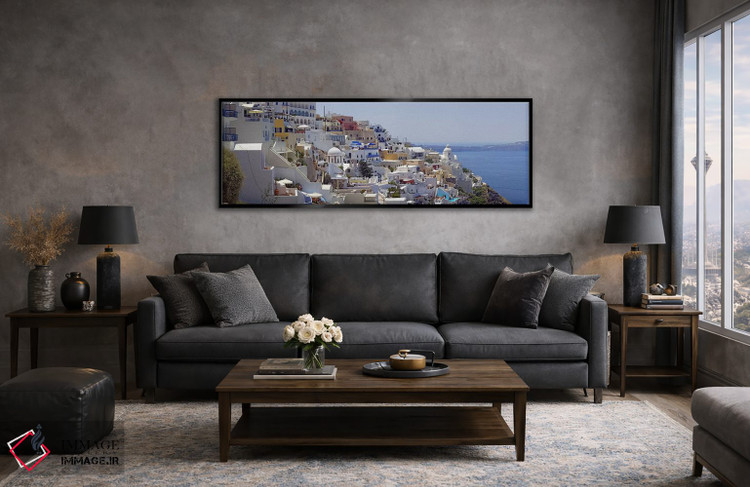 تابلو دکوراتیو Fira, Santorini, Cyclades, Greece,معماری سفید مدیترانه… اثر پانورامیک ایمجز - D6B