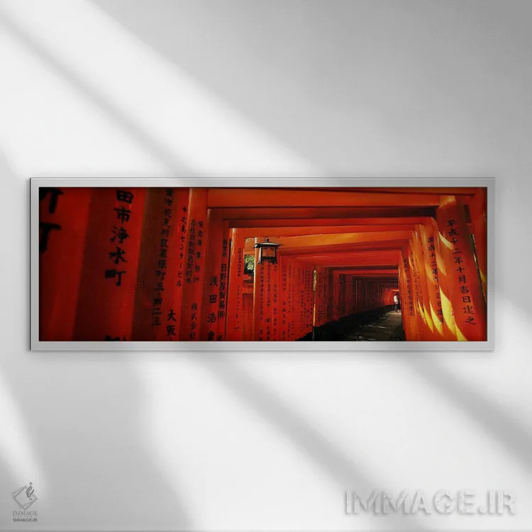 تابلو دکوراتیو Fushimi Inari Taisha, Fushimi-ku, Kyoto, Kinki Region… اثر پانورامیک ایمجز - نمای قابدار سفید