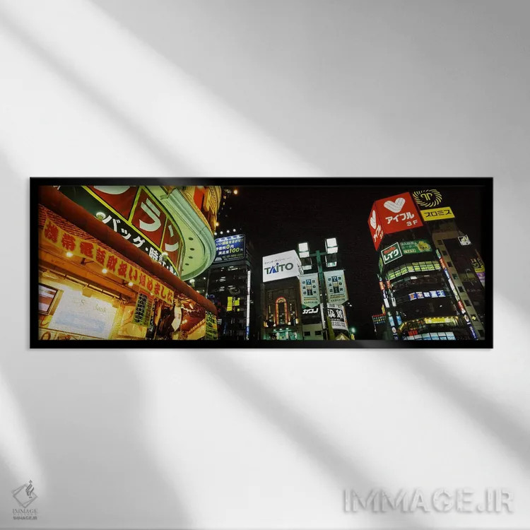 تابلو دکوراتیو Shinjuku Ward, Tokyo, Kanto Region, Honshu, Japan,ساختم… اثر پانورامیک ایمجز - نمای قابدار مشکی