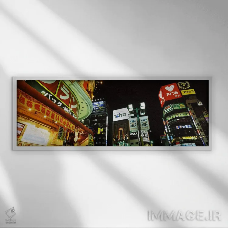 تابلو دکوراتیو Shinjuku Ward, Tokyo, Kanto Region, Honshu, Japan,ساختم… اثر پانورامیک ایمجز - نمای قابدار سفید