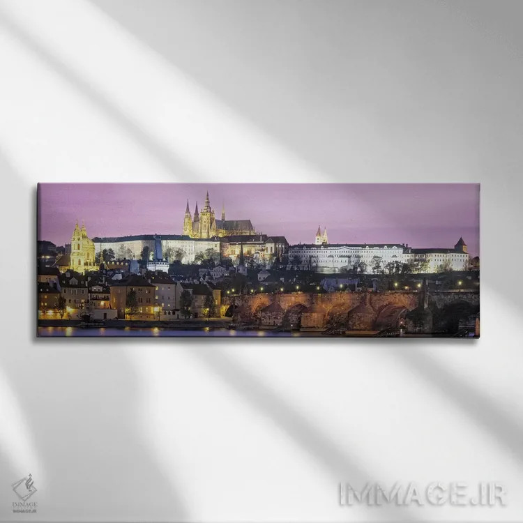 تابلو دکوراتیو Charles Bridge, Hradcany Castle, St. Vitus Cathedral, P… اثر پانورامیک ایمجز - نمای روبهرو روی دیوار