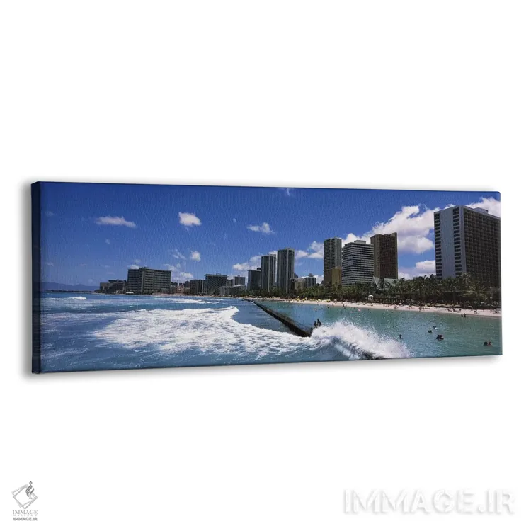 تابلو دکوراتیو Waikiki Beach, Honolulu, Oahu, Hawaii, USA,ساختمان ها د… اثر پانورامیک ایمجز - نمای پرسپکتیو محصول