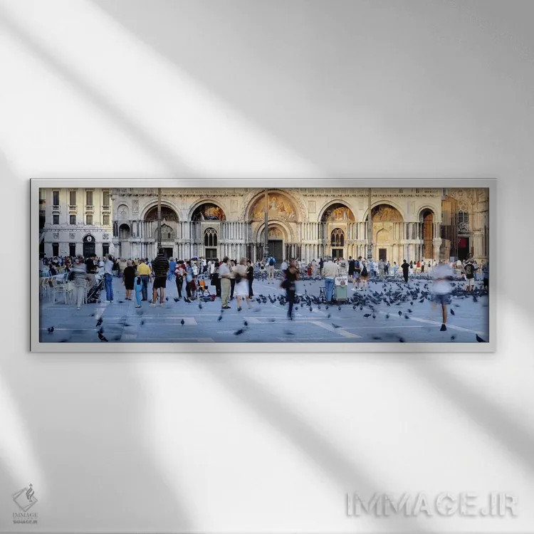 تابلو دکوراتیو St. Mark's Basilica, Piazza San Marco, Venice, Italy,گر… اثر پانورامیک ایمجز - نمای قابدار سفید