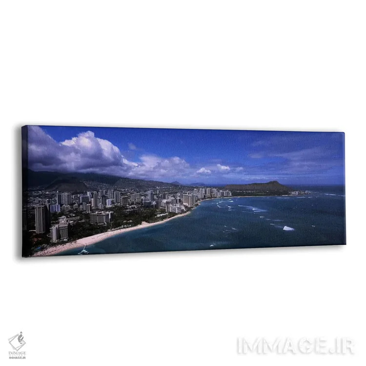 تابلو دکوراتیو Waikiki Beach, Honolulu, Oahu, Hawaii, USA #2,ساختمان ه… اثر پانورامیک ایمجز - نمای پرسپکتیو محصول