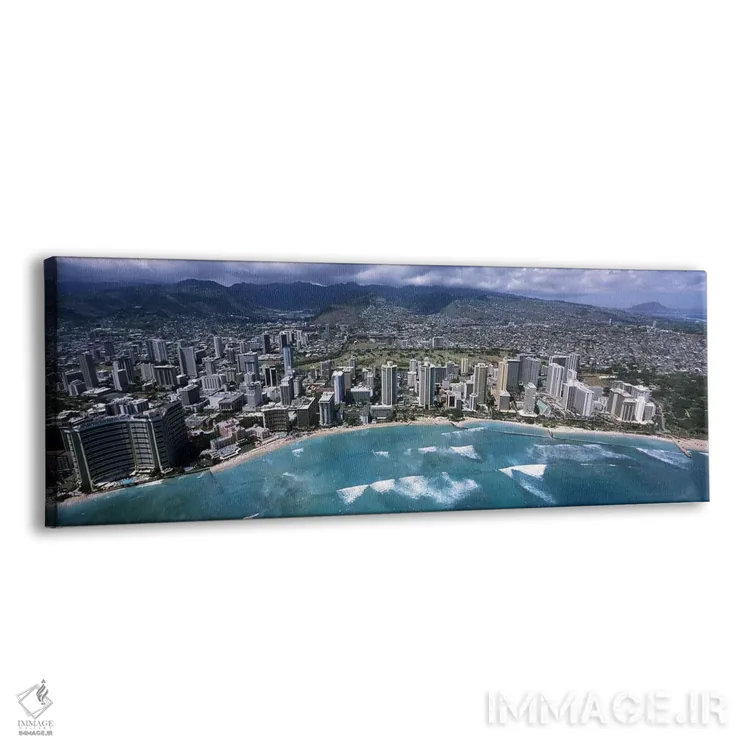 تابلو دکوراتیو Waikiki Beach, Honolulu, Oahu, Hawaii, USA,نمای هوایی ا… اثر پانورامیک ایمجز - نمای پرسپکتیو محصول