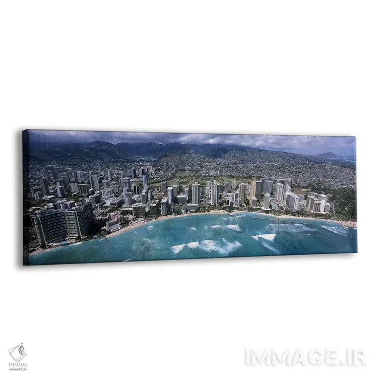 تابلو دکوراتیو Waikiki Beach, Honolulu, Oahu, Hawaii, USA,نمای هوایی ا… اثر پانورامیک ایمجز - نمای پرسپکتیو محصول