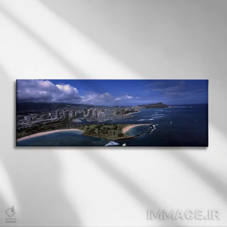 تابلو دکوراتیو Ala Moana Beach Park, Waikiki Beach, Honolulu, Oahu, Ha… اثر پانورامیک ایمجز - نمای روبهرو روی دیوار