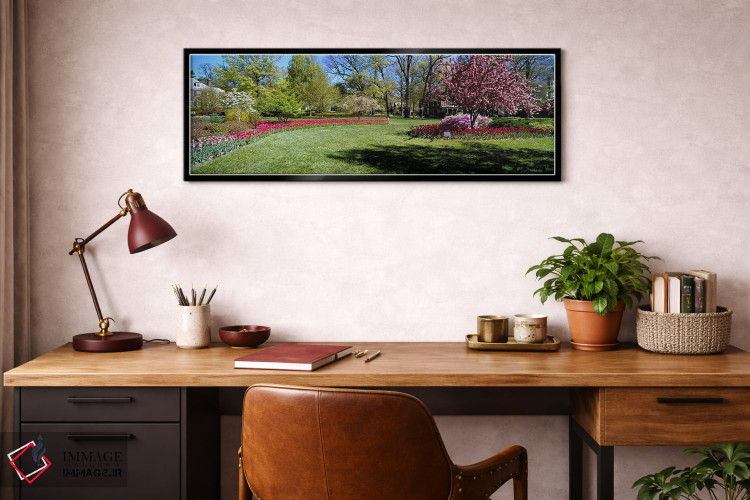 تابلو دکوراتیو Sherwood Gardens, Baltimore, Maryland, USA,لاله ها و در… اثر پانورامیک ایمجز - D3B
